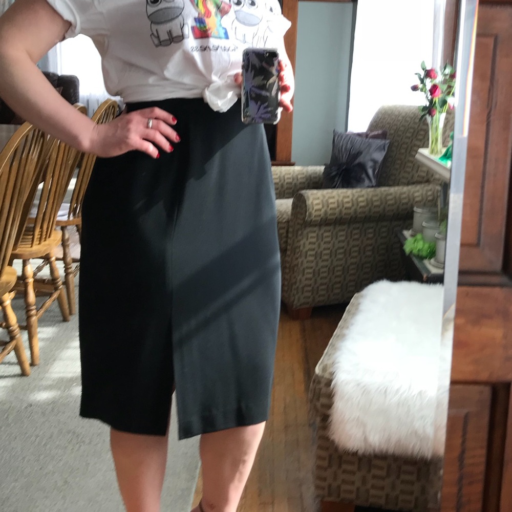 Black Plus Size Doncaster High Rise Skirt w/ Slit